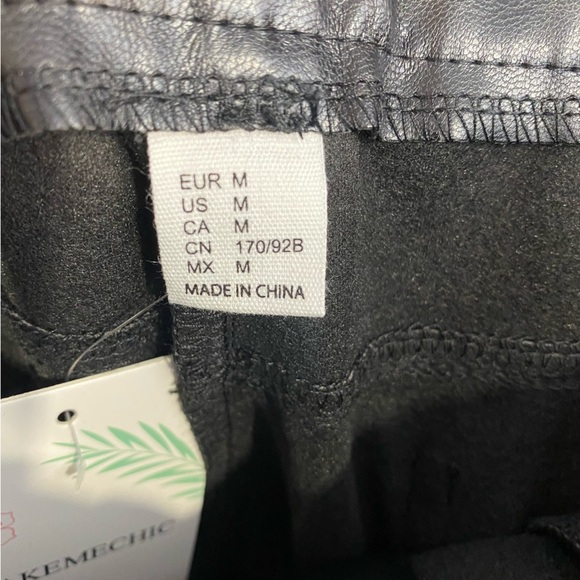 MakeMeChic Y2K 2000’s Faux Leather Black High Waisted Skinny Pants Size Medium - Picture 8 of 10